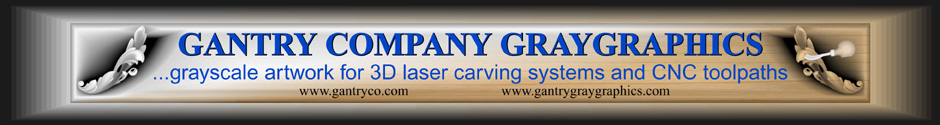 Gantry Company GrayScale artwork for laser engraving systems and CNC toolpaths